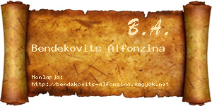 Bendekovits Alfonzina névjegykártya